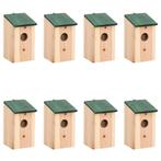 vidaXL Vogelhuisjes 8 st 12x12x22 cm hout, Verzenden, Nieuw