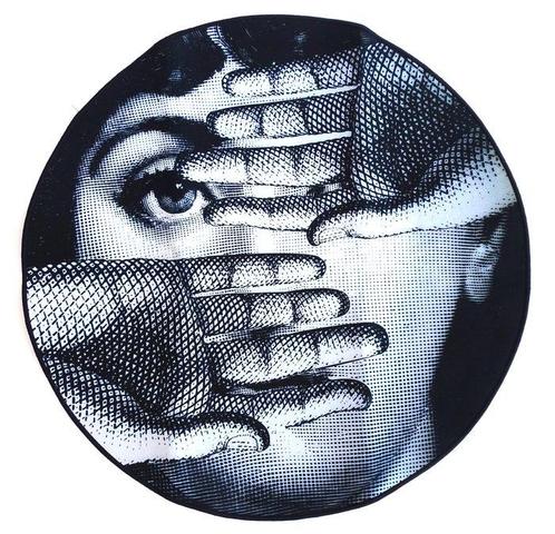«Œil et Illusion» - Tapis - 80 cm - 80 cm - Style Fornasetti, Antiek en Kunst, Kunst | Designobjecten