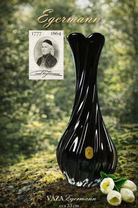 Egermann - Vaas - Kristal - Zwarte vaas Egermann, Antiquités & Art, Antiquités | Verre & Cristal