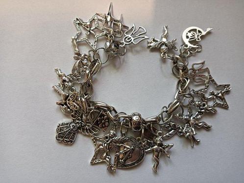 Zonder Minimumprijs - Armband Zilver - kristallen engelen en, Handtassen en Accessoires, Antieke sieraden