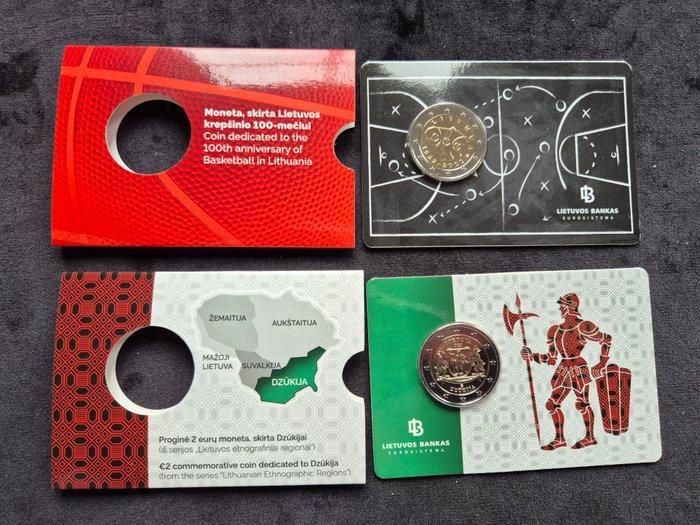Lituanie. 2 Euro 2021/2022 Dzukija + Basketbal (2 stuks), Postzegels en Munten, Munten | Europa | Euromunten