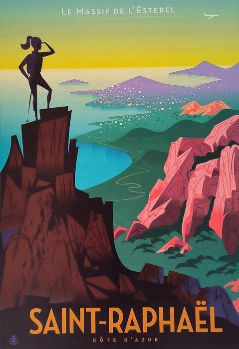 Monsieur Z - Original travel Poster  Saint Raphael French, Antiek en Kunst, Kunst | Tekeningen en Fotografie