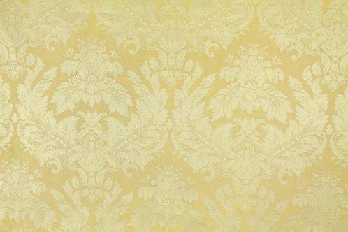 Elegante San Leucio lampas stof beige met bloemendamast, Antiquités & Art, Tapis & Textile