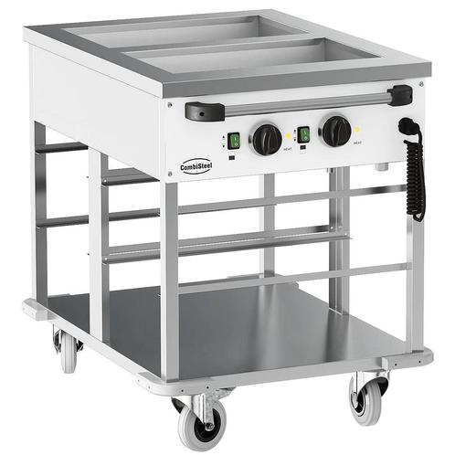 Bain-Marie Wagen | Elektrisch | 2x 1/1 GN | 30°C/90°C | 2kW, Zakelijke goederen, Horeca | Keukenapparatuur, Nieuw in verpakking