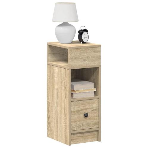 vidaXL Nachtkastjes 2 st met lade 25x31x66 cm sonoma, Huis en Inrichting, Slaapkamer | Nachtkastjes, Nieuw, Verzenden