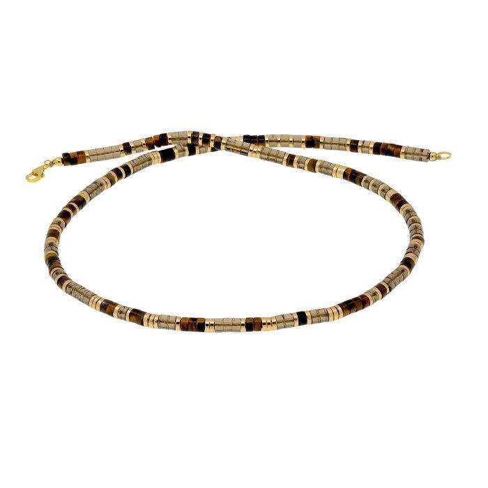 Gemengde edelstenen - Zilver - Halsketting - Tijgeroog -, Verzamelen, Mineralen en Fossielen