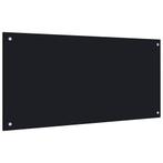 vidaXL Spatscherm keuken 100x50 cm gehard glas zwart, Verzenden