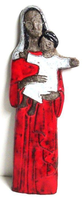 Joost Maréchal - sculptuur, Madonna met kind - 36.5 cm -, Antiek en Kunst, Antiek | Glaswerk en Kristal