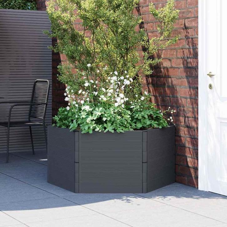 vidaXL Plantenbak PP antracietkleurig, Tuin en Terras, Bloempotten, Nieuw, Verzenden