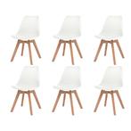 vidaXL Chaises à manger lot de 6 Blanc Plastique, Maison & Meubles, Chaises, Verzenden, Neuf