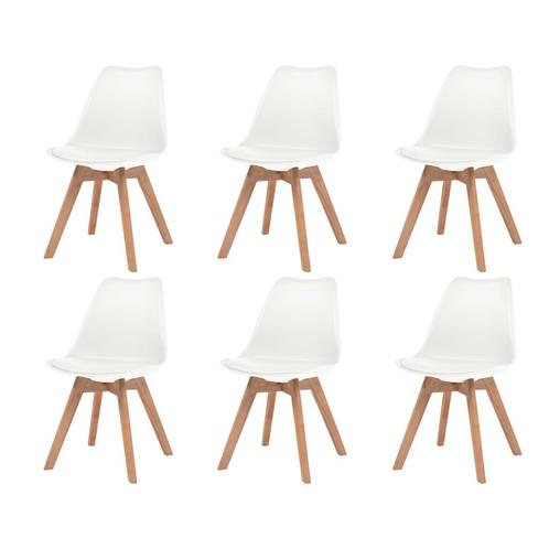 vidaXL Chaises à manger lot de 6 Blanc Plastique, Maison & Meubles, Chaises, Neuf, Envoi