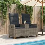 vidaXL Ligbank met Tafel Grijs en Donkergrijs 126 x 65 x 112, Verzenden, Nieuw