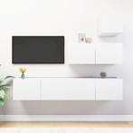 vidaXL 4-delige Tv-meubelset bewerkt hout wit, Huis en Inrichting, Kasten |Televisiemeubels, Verzenden, Nieuw