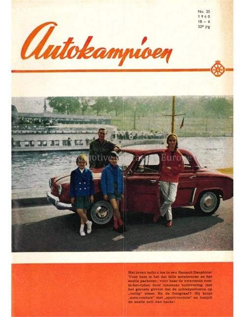 1960 AUTOKAMPIOEN MAGAZINE 25 NEDERLANDS, Livres, Autos | Brochures & Magazines