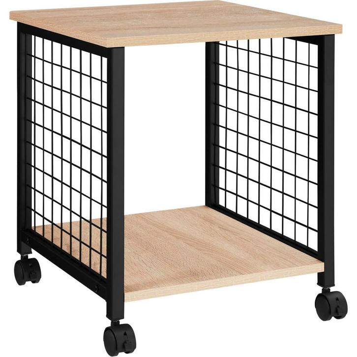tectake Bijzettafel Gary 40x40x48cm - Industrieel licht hout, Huis en Inrichting, Tafels | Bijzettafels, Verzenden