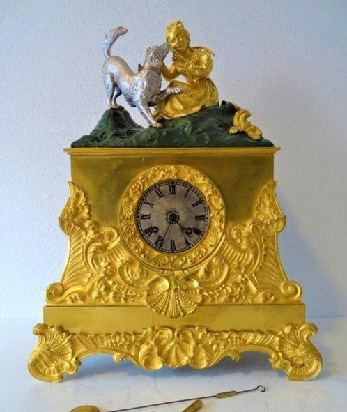 Pendule - Bronze doré - 1830-1840, Antiek en Kunst, Antiek | Klokken
