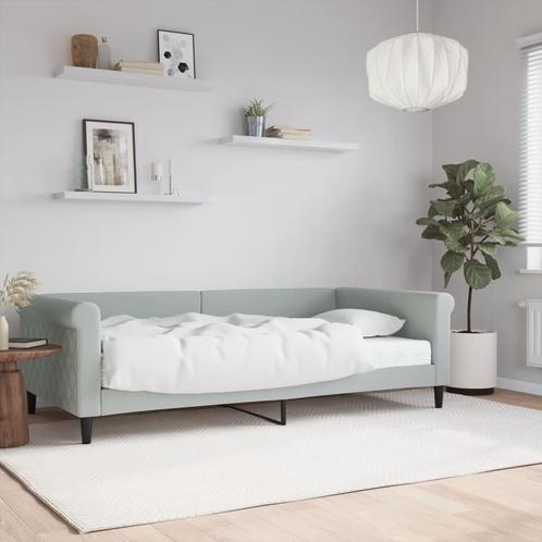 vidaXL Slaapbank met matras 100x200 cm fluweel lichtgrijs, Huis en Inrichting, Slaapkamer | Bedden, Nieuw, Verzenden