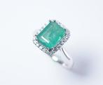 Zonder Minimumprijs - Ring Platina - 3.19ct. tw. Smaragd -, Nieuw