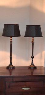 Lampe de table (2) - Mahonielook Metaal - Inclusief houdini, Huis en Inrichting, Nieuw