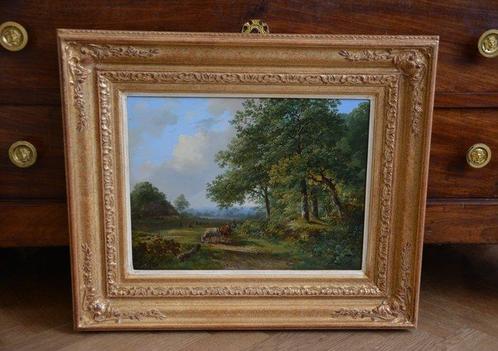 Cornelis Bijlard (1813-1855) - Boslandschap met vee, Antiek en Kunst, Kunst | Schilderijen | Klassiek