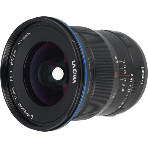 Laowa 15mm F/2.0 ZERO-D Sony FE occasion (incl. BTW), Audio, Tv en Foto, Foto | Lenzen en Objectieven, Zo goed als nieuw, Verzenden
