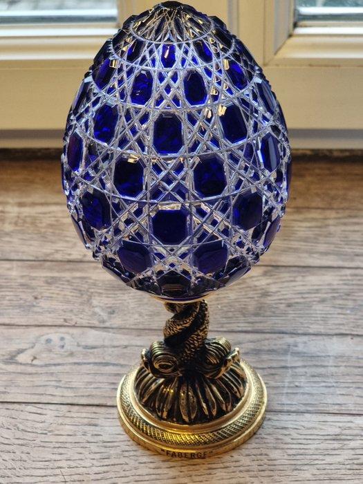 Fabergé ei - Fabergé-stijl ei ~ Athenee blauw Kristallen ei, Antiquités & Art, Curiosités & Brocante