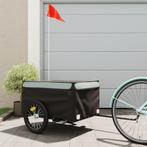 vidaXL Fietstrailer 45 kg ijzer zwart en grijs, Fietsen en Brommers, Verzenden, Nieuw