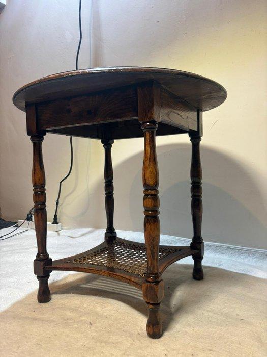 Bijzettafel - Bijzettafel met Gedraaide Poten en Rieten, Antiek en Kunst, Curiosa en Brocante