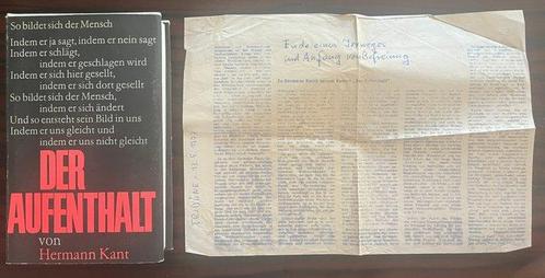 Signed, Hermann Kant - Der Aufenthalt (1st, HC, DJ), Antiek en Kunst, Antiek | Boeken en Manuscripten