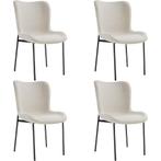 tectake Gestoffeerde stoel Tessa - Geweven stof gebroken wit, Huis en Inrichting, Stoelen, Verzenden, Nieuw