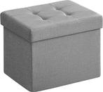 Poef - hocker - ottoman - opvouwbaar - antraciet - 41x31 cm, Huis en Inrichting, Verzenden, Nieuw