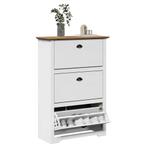 vidaXL Schoenenrek BODO 80x35x118 cm wit en bruin, Verzenden, Nieuw