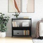 vidaXL Boekenrek 80x30x78,5 cm bewerkt hout en ijzer zwart, Verzenden, Nieuw
