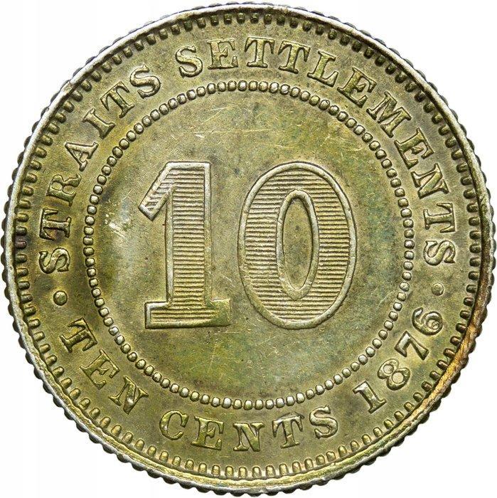 Straits Settlements (Brits Maleisië). 10 Cents 1876 H,, Postzegels en Munten, Munten | Europa | Niet-Euromunten