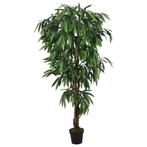 vidaXL Kunstplant mangoboom 300 bladeren 80 cm groen, Verzenden, Nieuw