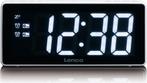 Wekkerradio met groot 3” LED Display - Wit Lenco CR-30WH, TV, Hi-fi & Vidéo, Verzenden