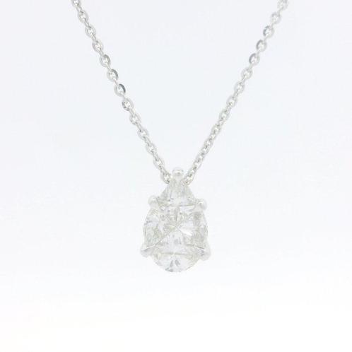 Collier avec pendentif - 18 carats Or blanc -  0.60ct. tw., Handtassen en Accessoires, Antieke sieraden