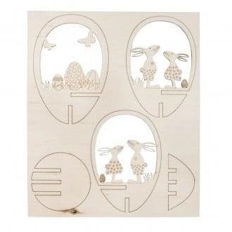 Houten steekdeel paasvrienden naturel 10 cm 5delig zakje 1, Hobby en Vrije tijd, Knutselen, Nieuw