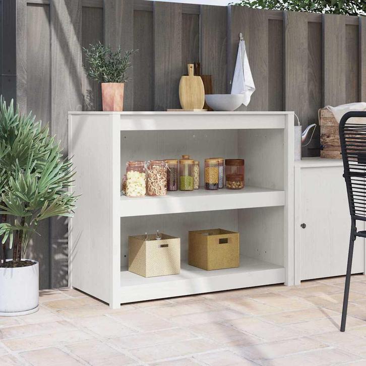 vidaXL Keuken Kast met plank Wit 106 x 55 x 92 cm Massief, Huis en Inrichting, Kasten | Overige, Nieuw, Verzenden