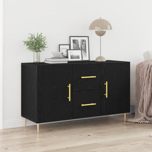 vidaXL Sideboard Zwart Eiken 100x36x60 cm Engineered Wood, Maison & Meubles, Armoires | Dressoirs, Envoi