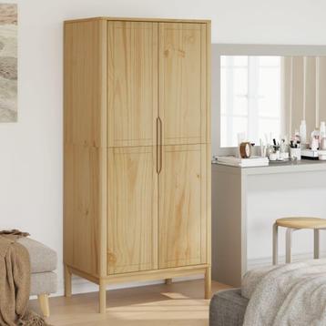 vidaXL Kledingkast FLORO 77x53x171 cm massief grenenhout, Huis en Inrichting, Kasten | Kleerkasten, Verzenden, Nieuw