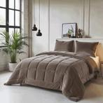 Lazy all-in-one dekbed Velvet - taupe - 2-persoons | 200 x, Huis en Inrichting, Verzenden, Nieuw