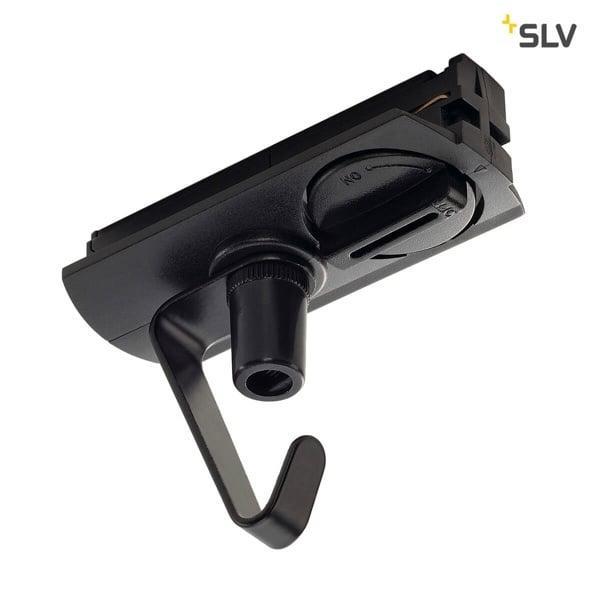 SLV 1-Fase-Rail adapter met haak zwart, Huis en Inrichting, Lampen | Plafondlampen, Nieuw, Metaal, Verzenden