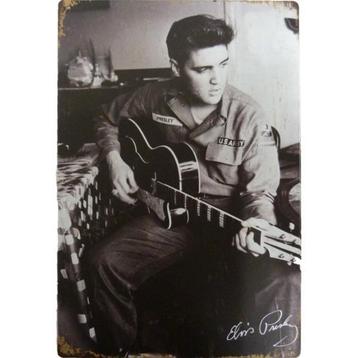 Wandbord reclamebord schild Elvis Presley gitaar bord beschikbaar voor biedingen