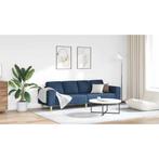 vidaXL Bankstel Blauw Stof, Verzenden, Nieuw