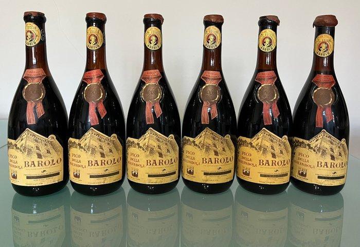 1968 Pico della Mirandola - Barolo - 6 Bouteilles (0,72 L), Verzamelen, Wijnen