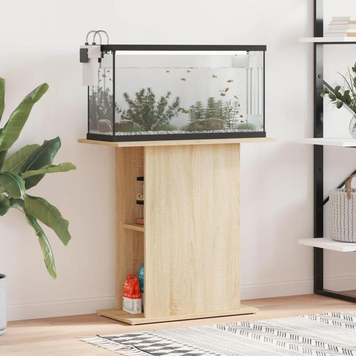 vidaXL Aquariumstandaard Sonoma Eiken 75x36x72,5 cm Bewerkt, Dieren en Toebehoren, Vissen | Aquaria en Toebehoren, Nieuw, Verzenden