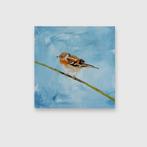 Matthieu van Riel - Bird on a Green Branch, Antiek en Kunst, Kunst | Schilderijen | Modern