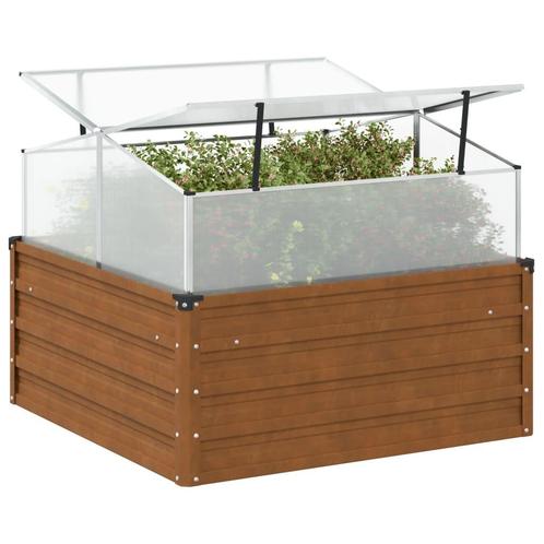 vidaXL Plantenbak met kasvormig weervast staal, Tuin en Terras, Bloempotten, Nieuw, Verzenden