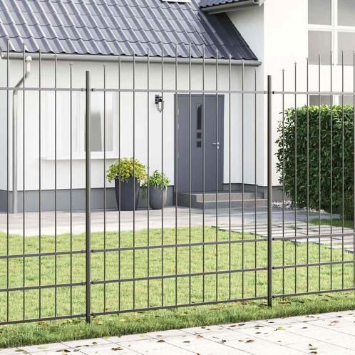 vidaXL Tuinhek met Boogtop Grijs 11,9x2 m Staal, Tuin en Terras, Tuinhekken en Hekwerk, Nieuw, Verzenden